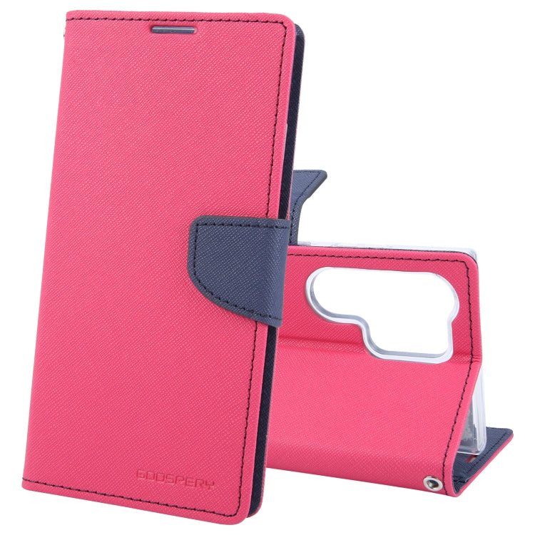 For Samsung Galaxy S24 Ultra 5G GOOSPERY FANCY DIARY Cross Texture Leather Phone Case(Rose Red) - Galaxy S24 Ultra 5G Cases by GOOSPERY | Online Shopping UK | buy2fix