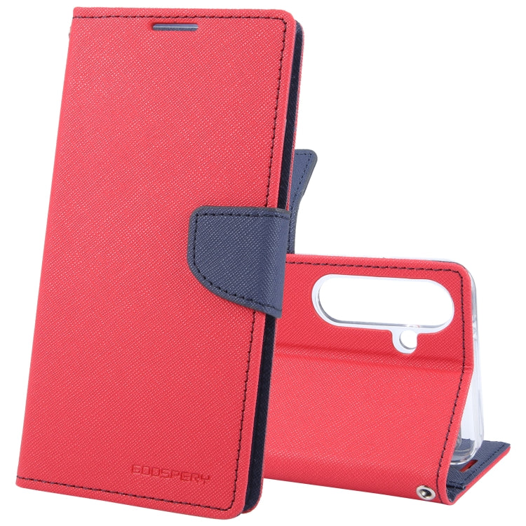 For Samsung Galaxy S24 5G GOOSPERY FANCY DIARY Cross Texture Leather Phone Case(Red) - Galaxy S24 5G Cases by GOOSPERY | Online Shopping UK | buy2fix