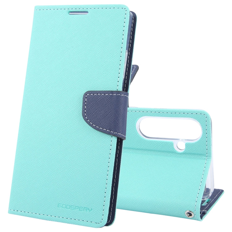 For Samsung Galaxy S24 5G GOOSPERY FANCY DIARY Cross Texture Leather Phone Case(Mint Green) - Galaxy S24 5G Cases by GOOSPERY | Online Shopping UK | buy2fix