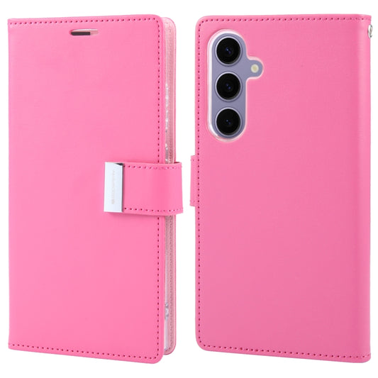 For Samsung Galaxy S24+ 5G GOOSPERY RICH DIARY Crazy Horse Texture Leather Phone Case(Rose Red) - Galaxy S24+ 5G Cases by GOOSPERY | Online Shopping UK | buy2fix