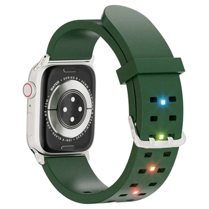 For Apple Watch SE 2023 44mm Luminous Colorful Light Silicone Watch Band(Green) - Watch Bands by buy2fix | Online Shopping UK | buy2fix