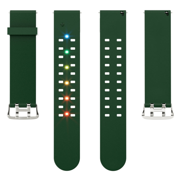 For Apple Watch SE 2022 44mm Luminous Colorful Light Silicone Watch Band(Green) - Watch Bands by buy2fix | Online Shopping UK | buy2fix