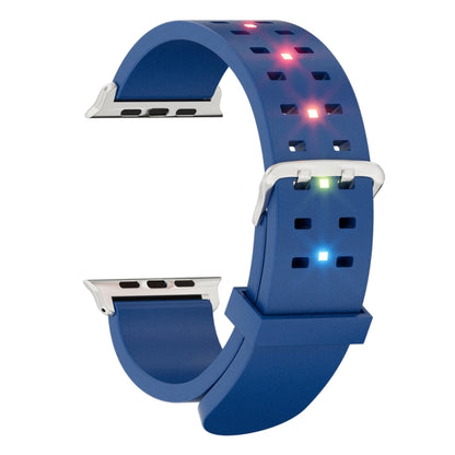 For Apple Watch SE 44mm Luminous Colorful Light Silicone Watch Band(Blue) - Watch Bands by buy2fix | Online Shopping UK | buy2fix