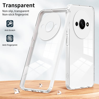 For Xiaomi Redmi A3 3 in 1 Clear TPU Color PC Frame Phone Case(White) - Xiaomi Cases by buy2fix | Online Shopping UK | buy2fix