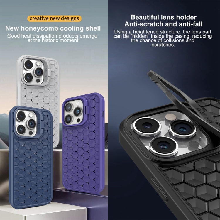 For iPhone 11 Honeycomb Radiating Lens Holder Magsafe Phone Case(Purple) - iPhone 11 Cases by buy2fix | Online Shopping UK | buy2fix