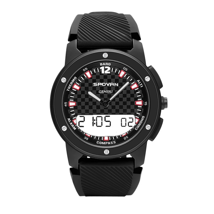 SPOVAN Gemini Outdoor Mountaineering Altitude Barometric Waterproof Sports Watch(Black White) - Smart Watches by SPOVAN | Online Shopping UK | buy2fix