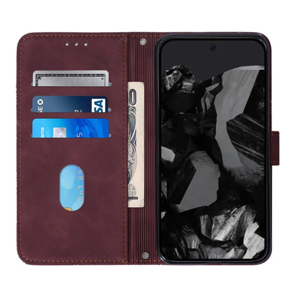 For Google Pixel 9 Pro Crossbody 3D Embossed Flip Leather Phone Case(Wine Red) - Google Cases by buy2fix | Online Shopping UK | buy2fix