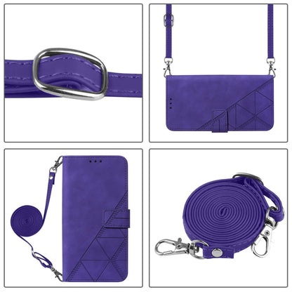 For Google Pixel 9 Pro XL Crossbody 3D Embossed Flip Leather Phone Case(Purple) - Google Cases by buy2fix | Online Shopping UK | buy2fix