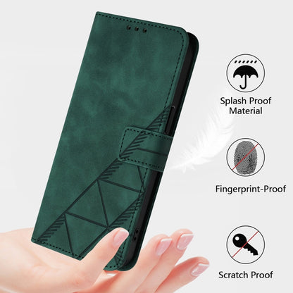 For Google Pixel 9 Pro XL Crossbody 3D Embossed Flip Leather Phone Case(Dark Green) - Google Cases by buy2fix | Online Shopping UK | buy2fix