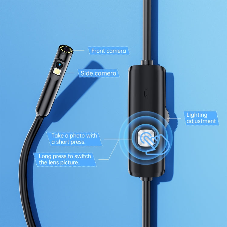 AN112 8mm Double Lenses HD Industry Endoscope Support Mobile Phone Direct Connection, Length:10m Hard Tube -  by buy2fix | Online Shopping UK | buy2fix