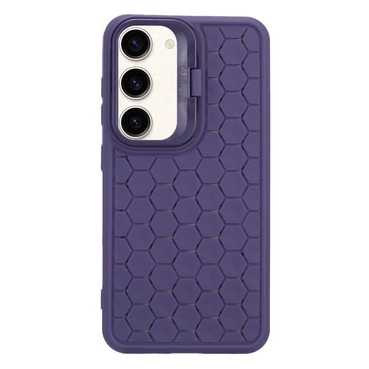 For Samsung Galaxy S23 5G Honeycomb Radiating Lens Holder Magsafe Phone Case(Purple) - Galaxy S23 5G Cases by buy2fix | Online Shopping UK | buy2fix