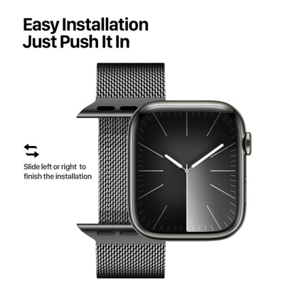 For Apple Watch Series 4 44mm DUX DUCIS Milanese Pro Series Stainless Steel Watch Band(Black) - Watch Bands by DUX DUCIS | Online Shopping UK | buy2fix