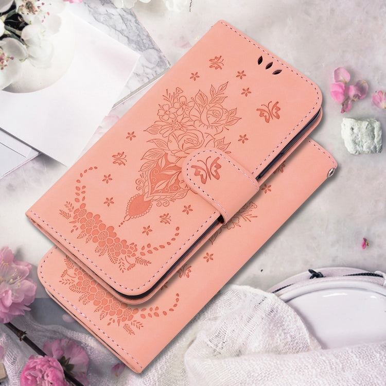 For Google Pixel 9 Butterfly Rose Embossed Leather Phone Case(Pink) - Google Cases by buy2fix | Online Shopping UK | buy2fix