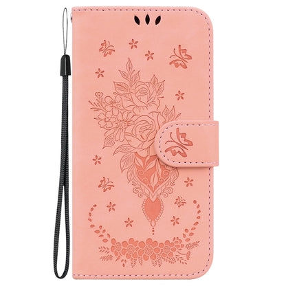 For Google Pixel 9 Butterfly Rose Embossed Leather Phone Case(Pink) - Google Cases by buy2fix | Online Shopping UK | buy2fix