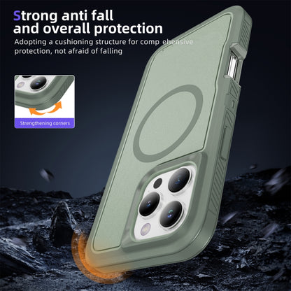 For iPhone 16 Pro Guard Magsafe Magnetic Ring Matte Phone Case(Green) - iPhone 16 Pro Cases by buy2fix | Online Shopping UK | buy2fix