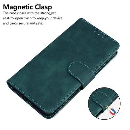 For Google Pixel 9 Pro Skin Feel Pure Color Flip Leather Phone Case(Green) - Google Cases by buy2fix | Online Shopping UK | buy2fix