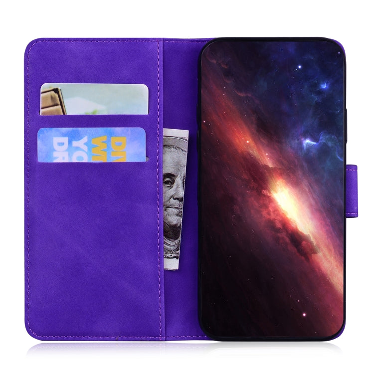 For Google Pixel 9 Skin Feel Pure Color Flip Leather Phone Case(Purple) - Google Cases by buy2fix | Online Shopping UK | buy2fix