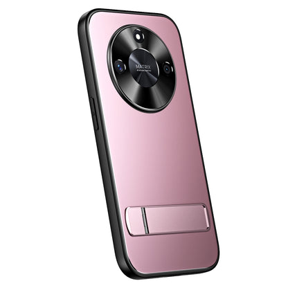 For Honor X50 R-JUST RJ-61 Electroplating Frosted TPU + PC Phone Case with Holder(Pink) - Honor Cases by R-JUST | Online Shopping UK | buy2fix