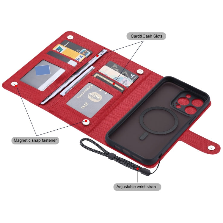 For iPhone 13 Pro ViLi GHA Series Shockproof MagSafe RFID Leather Attraction Horizontal Flip Phone Case(Red) - iPhone 13 Pro Cases by ViLi | Online Shopping UK | buy2fix