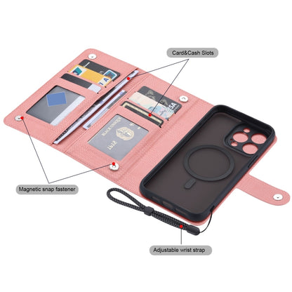 For iPhone 14 ViLi GHA Series Shockproof MagSafe RFID Leather Attraction Horizontal Flip Phone Case(Pink) - iPhone 14 Cases by ViLi | Online Shopping UK | buy2fix