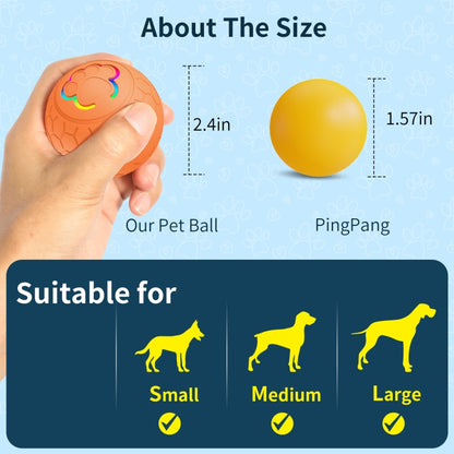 O5 Smart Pet Cat Toy Ball Luminous Yo-Yo Diameter 2.4 inches Standalone Version(Orange) - Rubber Silicone Toys by buy2fix | Online Shopping UK | buy2fix