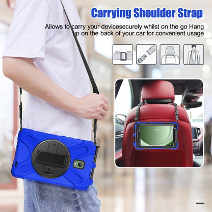 For Samsung Galaxy Tab Active5 X300 Rotary Grip Silicone Hybrid PC Tablet Case with Shoulder Strap(Blue) - Other Galaxy Tab PC by buy2fix | Online Shopping UK | buy2fix