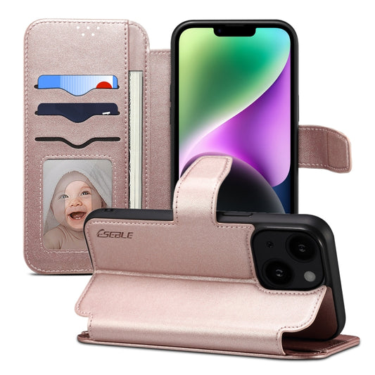 For iPhone 14 / 13 ESEBLE E1 Nappa Texture MagSafe Holder Leather Phone Case(Rose Gold) - iPhone 14 Cases by ESEBLE | Online Shopping UK | buy2fix