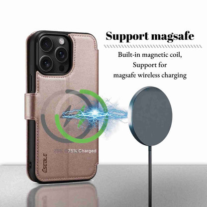 For iPhone 14 Pro Max ESEBLE E1 Nappa Texture MagSafe Holder Leather Phone Case(Rose Gold) - iPhone 14 Pro Max Cases by ESEBLE | Online Shopping UK | buy2fix