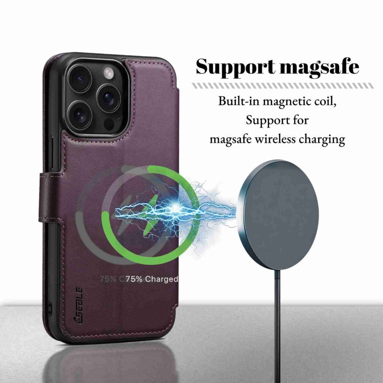 For iPhone 14 Pro Max ESEBLE E1 Nappa Texture MagSafe Holder Leather Phone Case(Dark Purple) - iPhone 14 Pro Max Cases by ESEBLE | Online Shopping UK | buy2fix