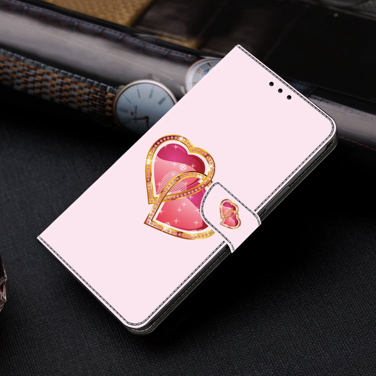 For Google Pixel 9 Crystal Painted Leather Phone case(Love Peach) - Google Cases by buy2fix | Online Shopping UK | buy2fix