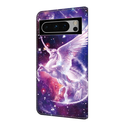 For Google Pixel 9 Crystal Painted Leather Phone case(Unicorn) - Google Cases by buy2fix | Online Shopping UK | buy2fix