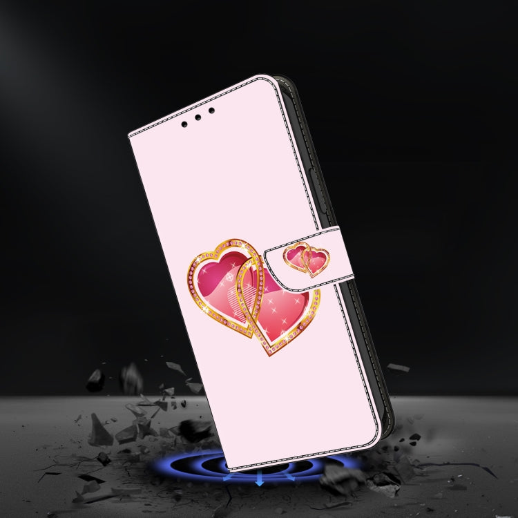 For Google Pixel 9 Pro Crystal Painted Leather Phone case(Love Peach) - Google Cases by buy2fix | Online Shopping UK | buy2fix