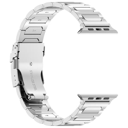 For Apple Watch Series 6 40mm I-Shaped Titanium Metal Watch Band(Silver) - Watch Bands by buy2fix | Online Shopping UK | buy2fix