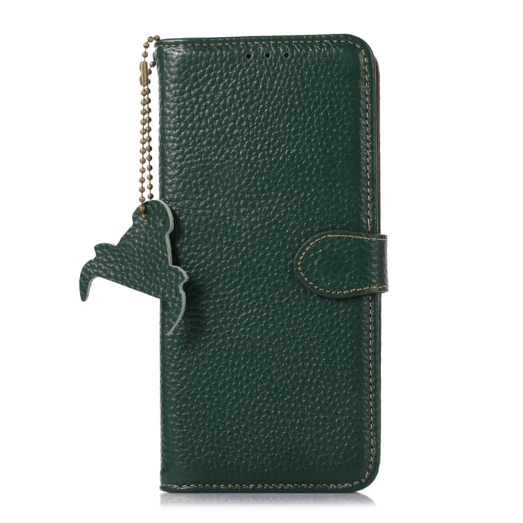 For Google Pixel 9 Genuine Leather Litchi Texture RFID Leather Phone Case(Green) - Google Cases by buy2fix | Online Shopping UK | buy2fix