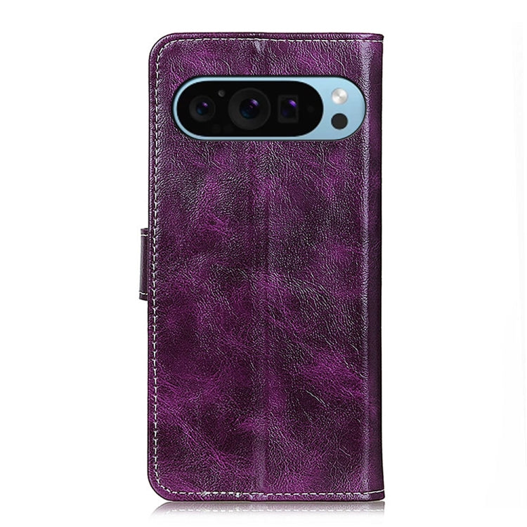 For Google Pixel 9 Retro Crazy Horse Texture Flip Leather Phone Case(Purple) - Google Cases by buy2fix | Online Shopping UK | buy2fix