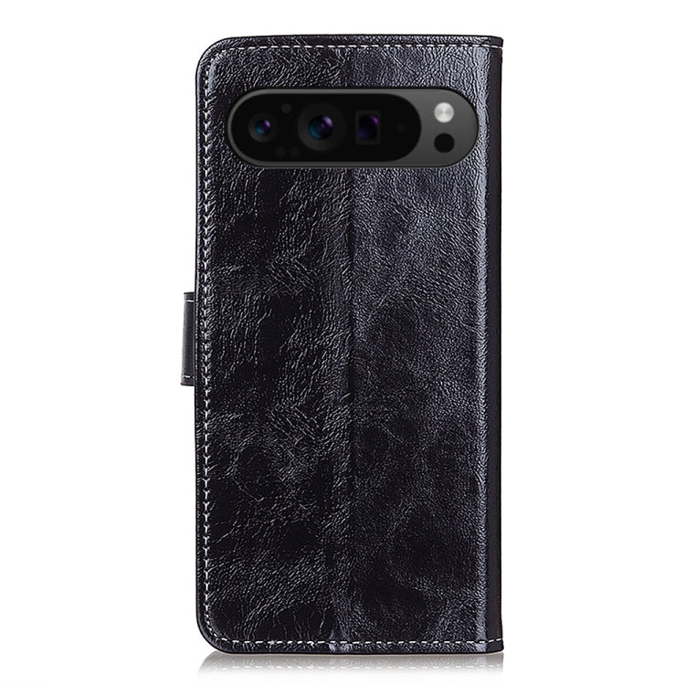 For Google Pixel 9 Pro Retro Crazy Horse Texture Flip Leather Phone Case(Black) - Google Cases by buy2fix | Online Shopping UK | buy2fix