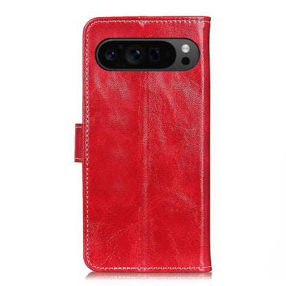 For Google Pixel 9 Pro Retro Crazy Horse Texture Flip Leather Phone Case(Red) - Google Cases by buy2fix | Online Shopping UK | buy2fix