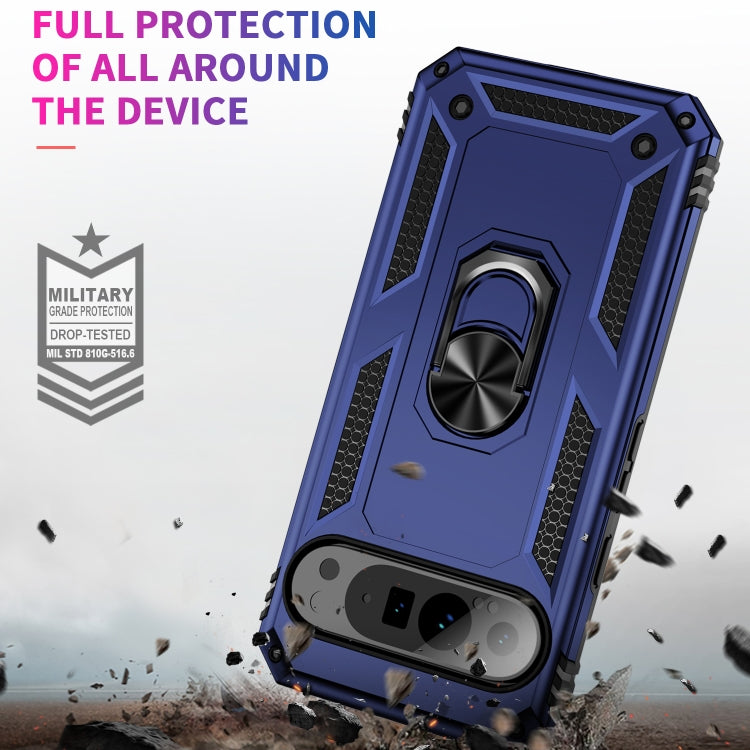 For Google Pixel 9 Pro Shockproof TPU + PC Phone Case with Holder(Blue) - Google Cases by buy2fix | Online Shopping UK | buy2fix