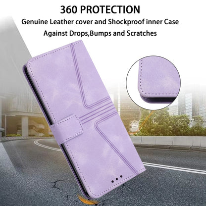 For Samsung Galaxy S23 Ultra 5G Triangle Solid Color Leather Phone Case(Purple) - Galaxy S23 Ultra 5G Cases by buy2fix | Online Shopping UK | buy2fix