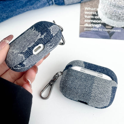 For AirPods 3 Stitching Denim Cloth Bluetooth Earphone Protective Case(Light Color Lightning) - For AirPods 3 by buy2fix | Online Shopping UK | buy2fix