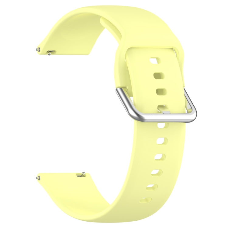 For CMF Watch Pro D395 22mm Solid Color Silver Buckle Silicone Watch Band, Size:L(Yellow) - Watch Bands by buy2fix | Online Shopping UK | buy2fix