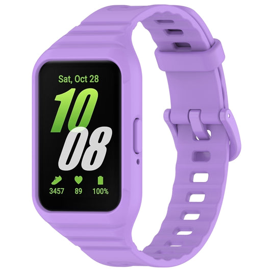 For Samsung Galaxy Fit 3 Solid Color Integrated TPU Watch Band(Purple) - Watch Bands by buy2fix | Online Shopping UK | buy2fix
