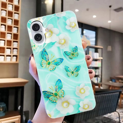 For iPhone 16 Plus Colorful Painting Pattern TPU Phone Case(Butterflies) - iPhone 16 Plus Cases by buy2fix | Online Shopping UK | buy2fix