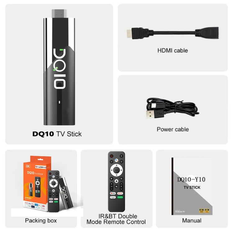 LEMFO DQ10 Allwinner H618 Quad Core ARM Cortex A53 8K HD Android TV Stick, RAM:4GB+32GB(US Plug) - Android TV Sticks by LEMFO | Online Shopping UK | buy2fix