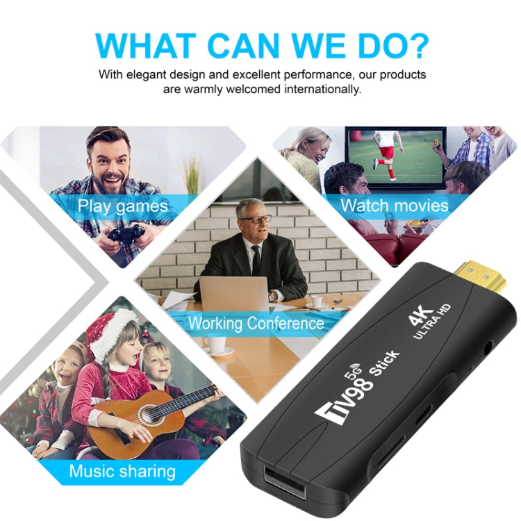 TV98 Rockchip 3228A Quad Core 4K HD Bluetooth Android TV Stick, RAM:2GB+16GB(UK Plug) - Android TV Sticks by buy2fix | Online Shopping UK | buy2fix