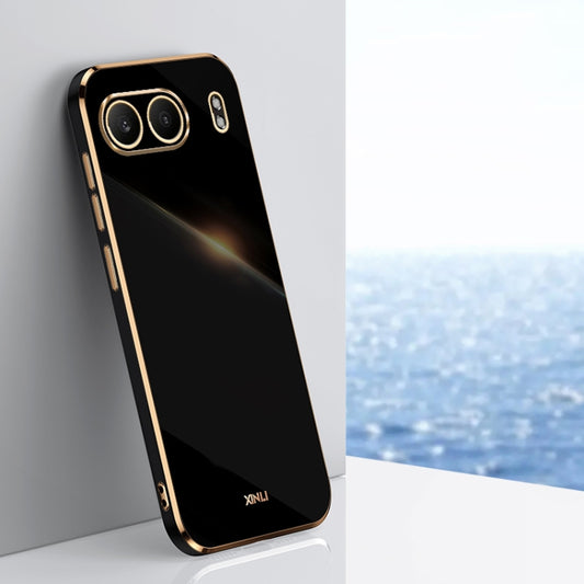 For OnePlus Nord 4 XINLI Straight 6D Plating Gold Edge TPU Phone Case(Black) - OnePlus Cases by XINLI | Online Shopping UK | buy2fix