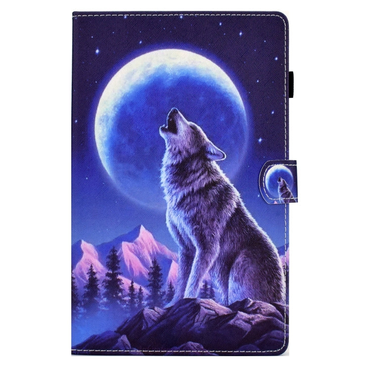 For Lenovo Tab M11 / Xiaoxin Pad 11 2024 Colored Drawing Sewing Pen Slot Leather Tablet Case(Night Wolf) - Lenovo by buy2fix | Online Shopping UK | buy2fix