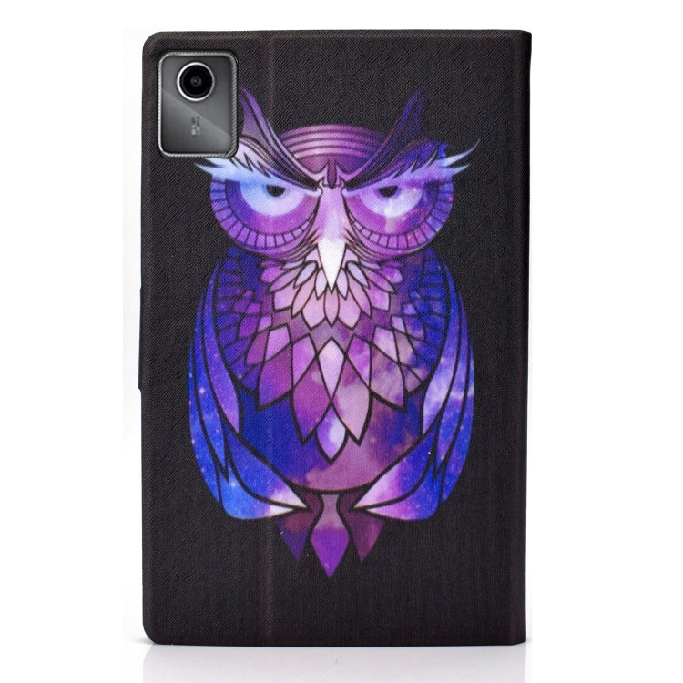 For Lenovo Tab M11 / Xiaoxin Pad 11 2024 Electric Pressed Colored Drawing Smart Leather Tablet Case(Owl) - Lenovo by buy2fix | Online Shopping UK | buy2fix