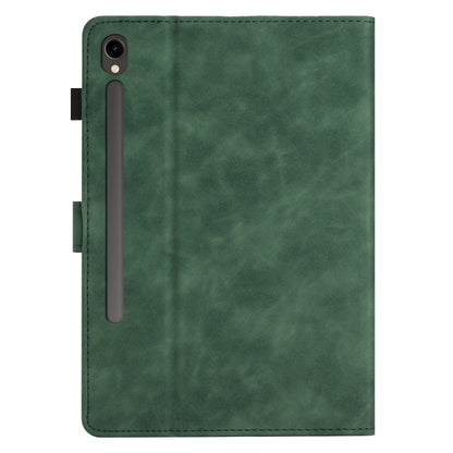 For Samsung Galaxy Tab S9 FE X510/X516B Coconut Tree Embossed Smart Leather Tablet Case(Green) - Galaxy Tab S9 FE by buy2fix | Online Shopping UK | buy2fix