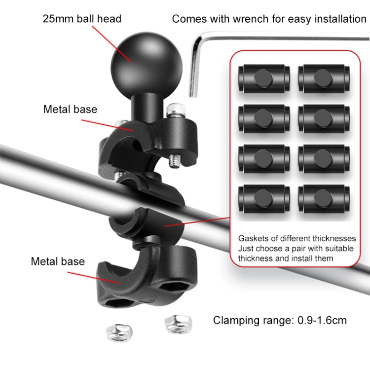 3 in 1 U-Type Mount Selfie Stick Motorcycle Clamps Handlebar Fixed Mount - Holder by buy2fix | Online Shopping UK | buy2fix